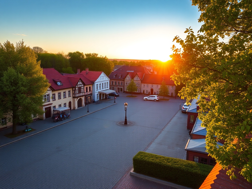 Majówka w Ostrowcu Świętokrzyskim – zielone tereny parku miejskiego i historyczne budowle miasta.